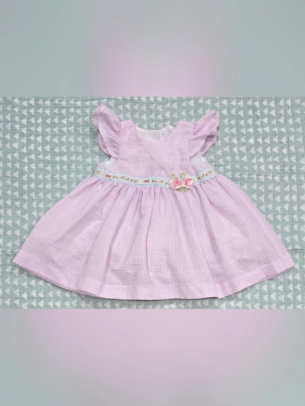 Laura Ashley Seersucker Dress - 3-6M
